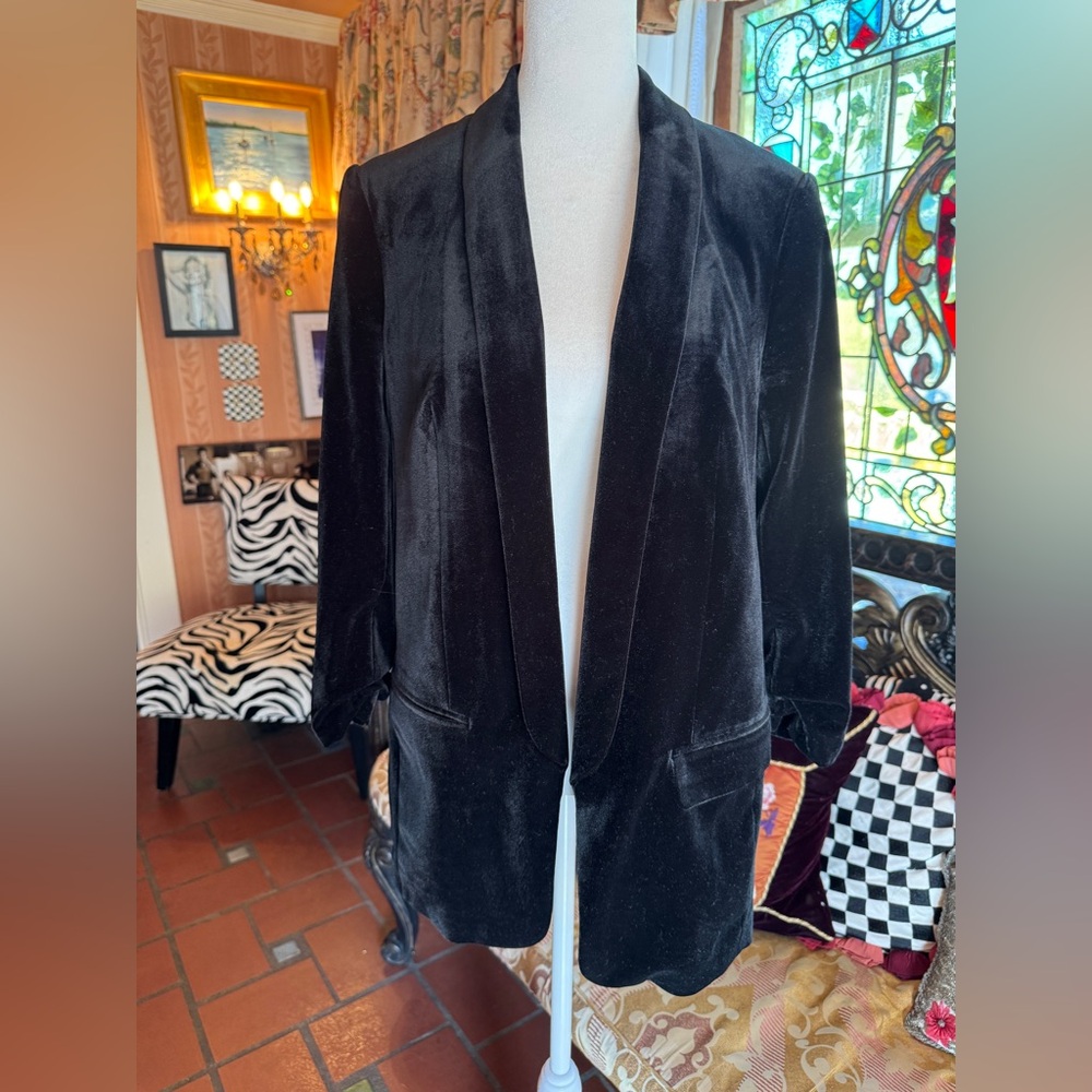 Express Black Velvet Blazer